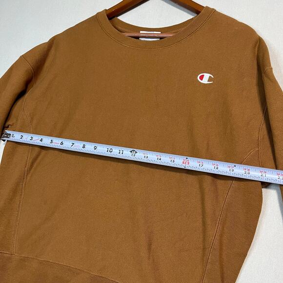 Champion Reverse Weave Men's Crewneck Sweatshirt Brown - Size L - Picture 4 of 7